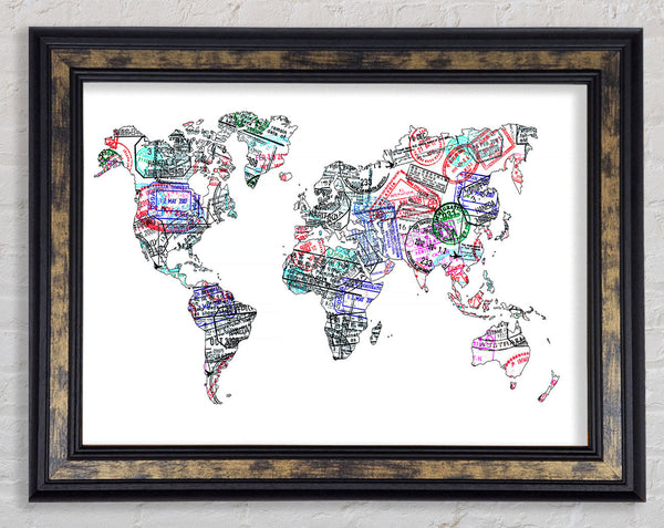 Map Of The World 8 Framed Print