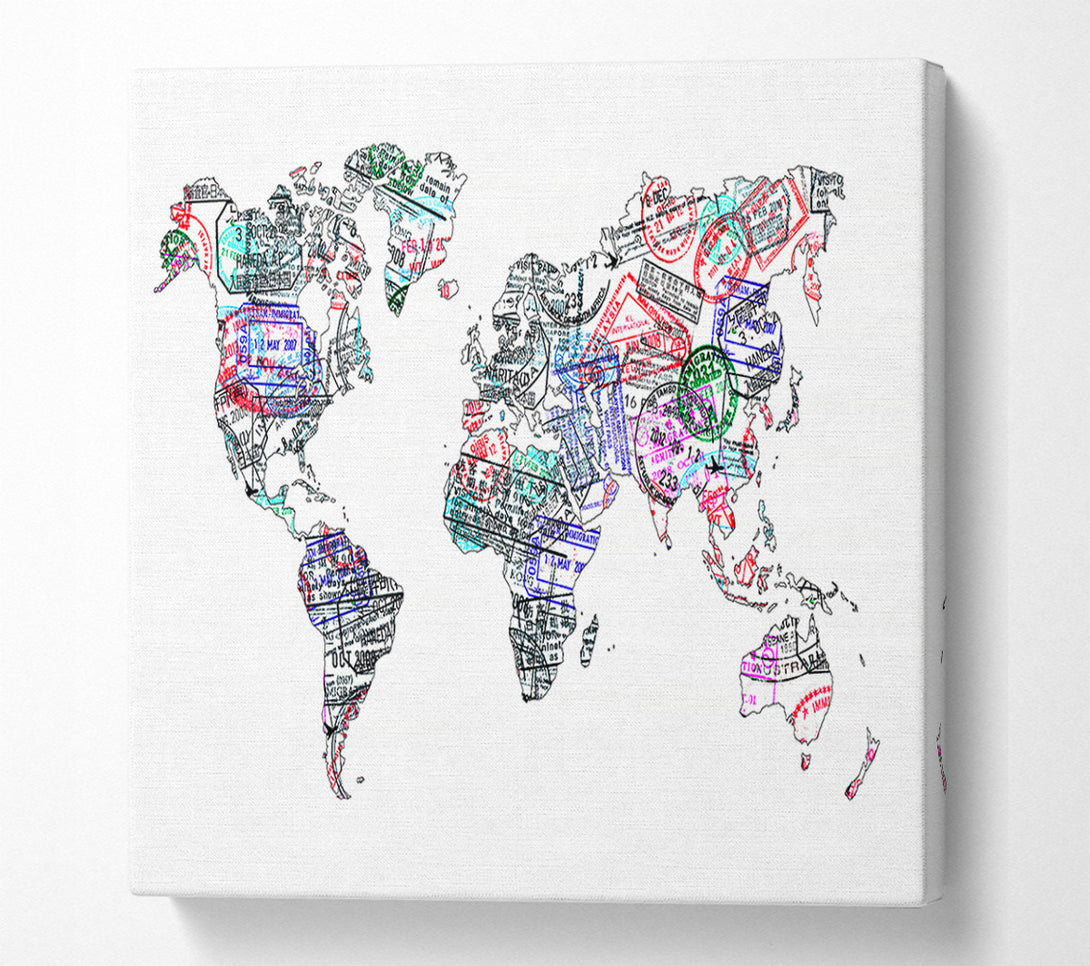  A Canvas Print of Map Of The World 8 Canvas Art