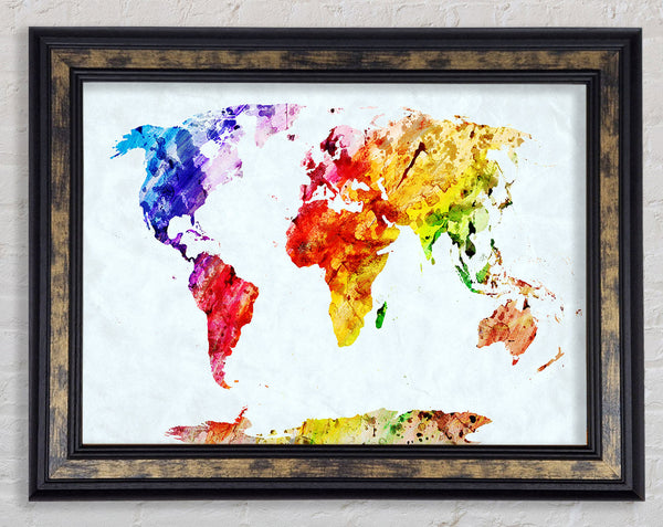 Map Of The World 6 Framed Print