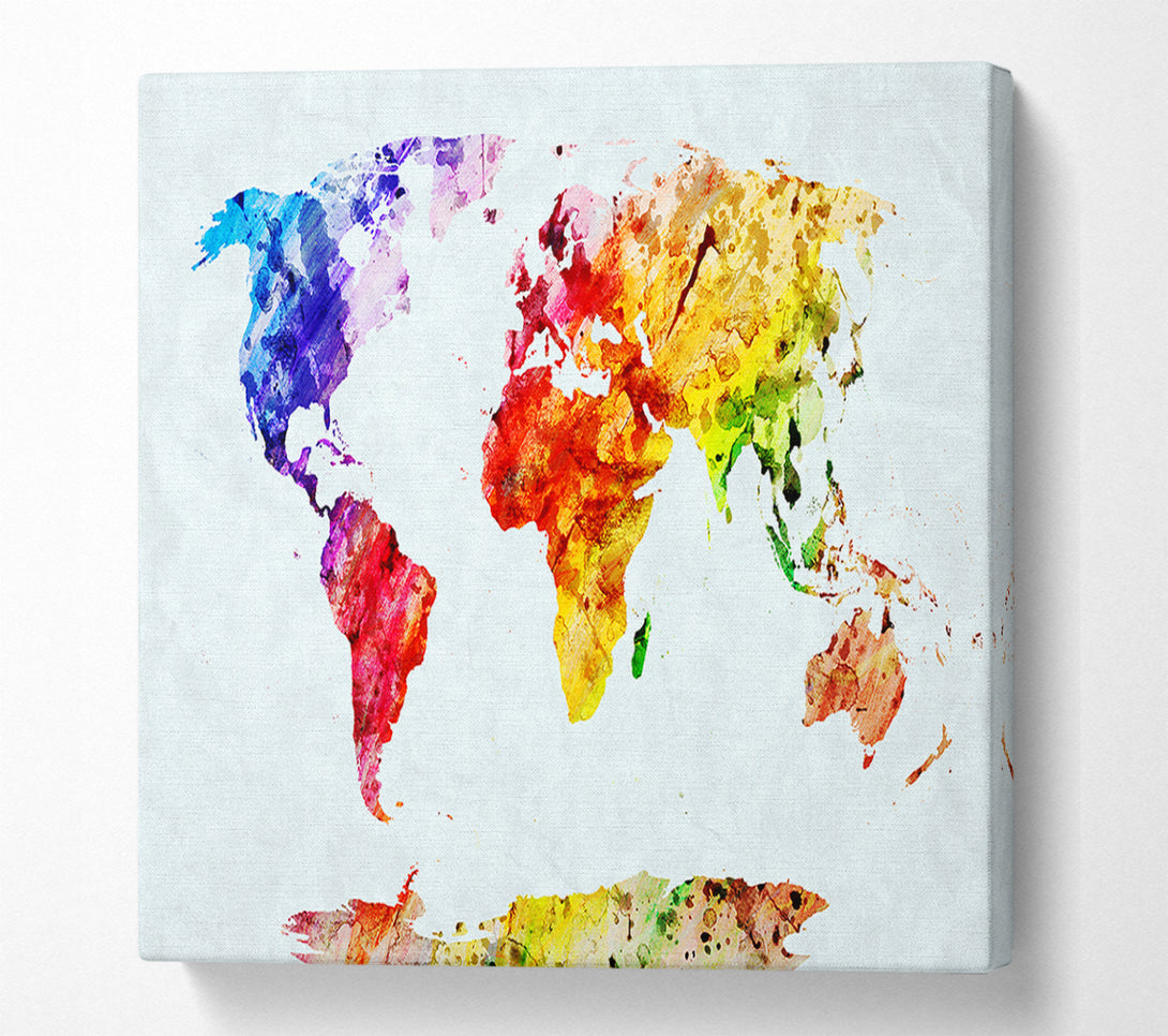  A Canvas Print of Map Of The World 6 Canvas Print