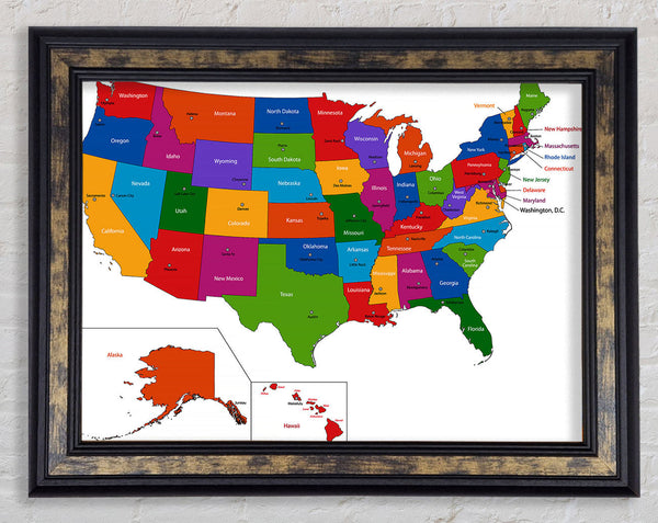 States Of America 4 Framed Print