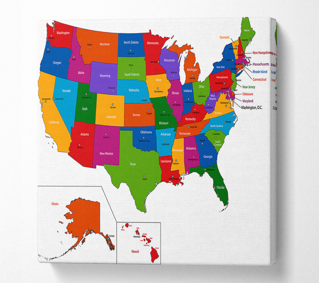  A Canvas Print of States Of America 4 Canvas Art