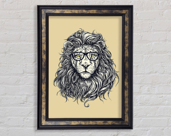 Smart Lion Framed Print