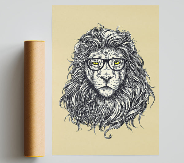 Smart Lion Print