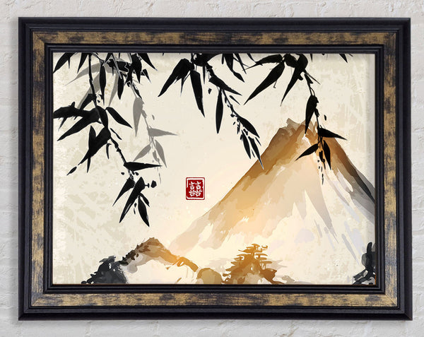 Japanese mountain bamboo Framed Print