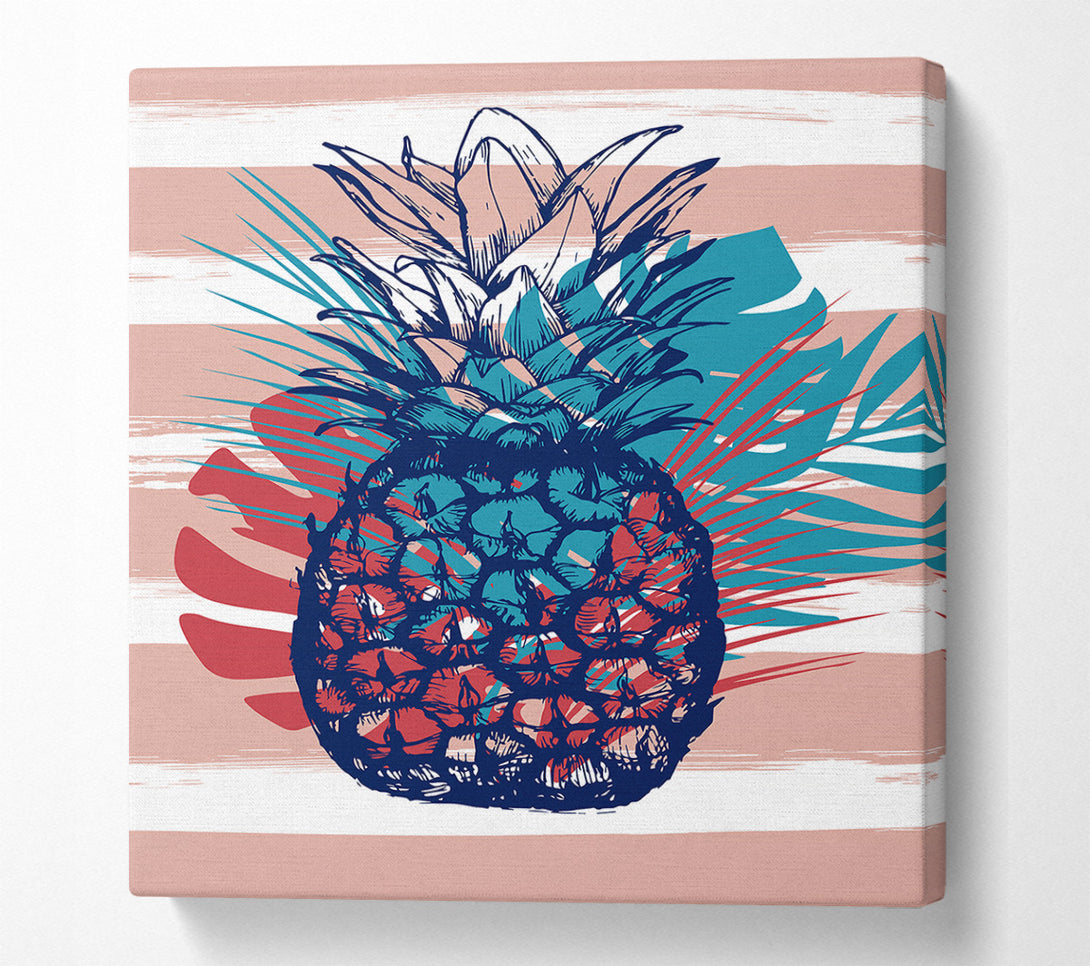  A Canvas Print of Pop Art Pineapple Palm Leaves Canvas Art