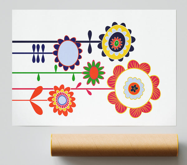 Funky Flowers Poster