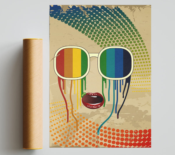 Rainbow Retro Shades Giclee Print