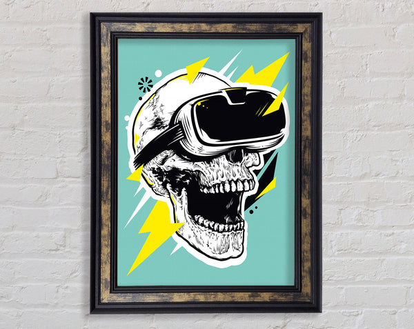 Video Game Shocked Skull Framed Print