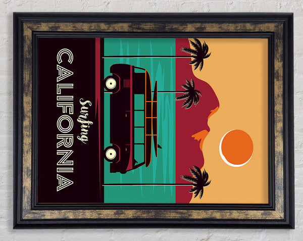 California Surfing Framed Print