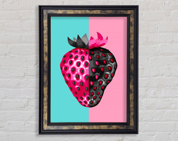 Pop Art Strawberry Framed Print