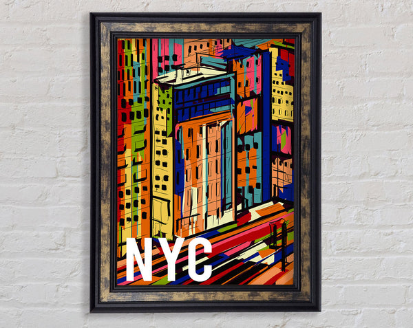 NYC Colourful City Framed Print