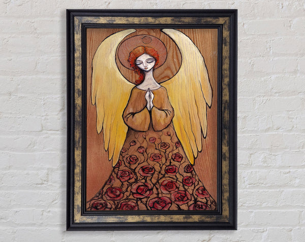 Wooden Angel Framed Print