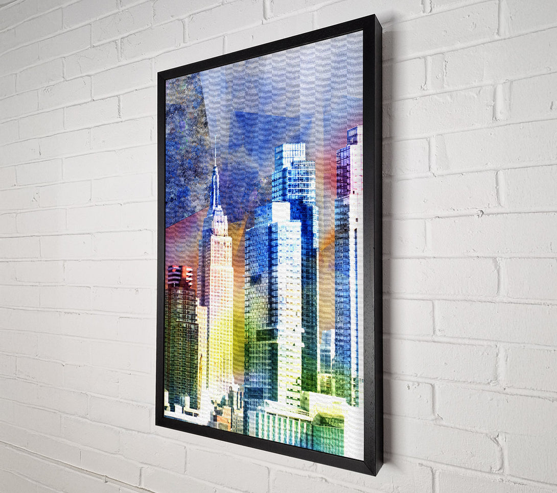  A Canvas Print of Rainbow City Buildings Canvas Wall Art