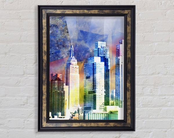 Rainbow City Buildings Framed Print