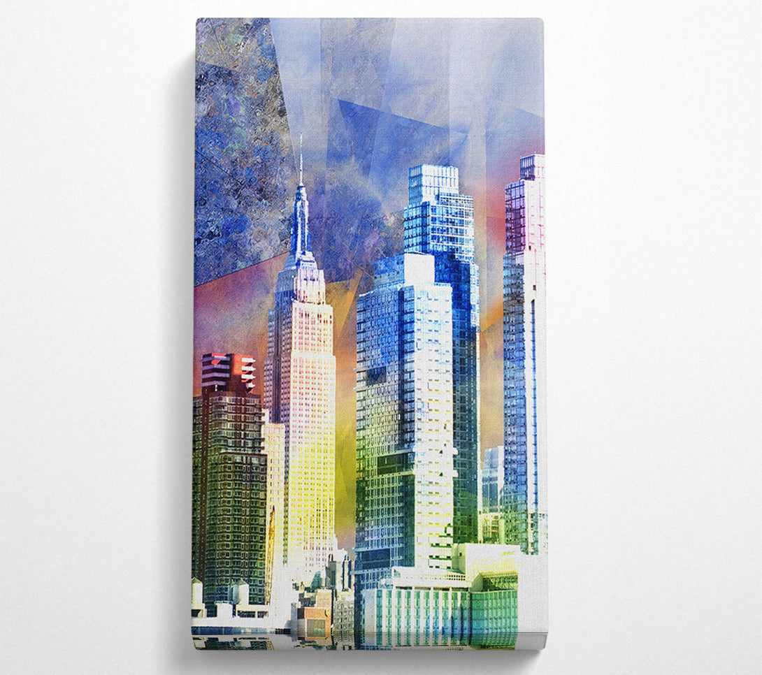  A Canvas Print of Rainbow City Buildings Canvas Wall Art