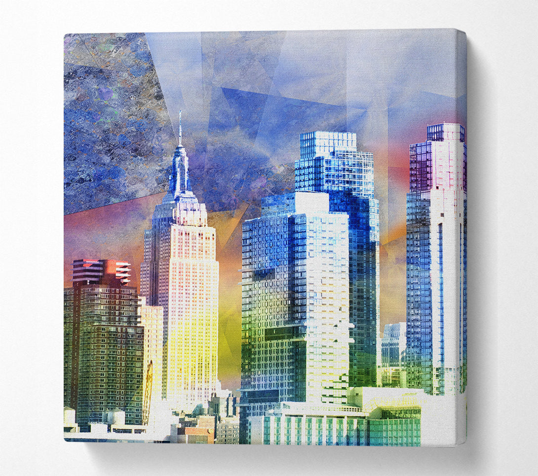  A Canvas Print of Rainbow City Buildings Canvas Wall Art