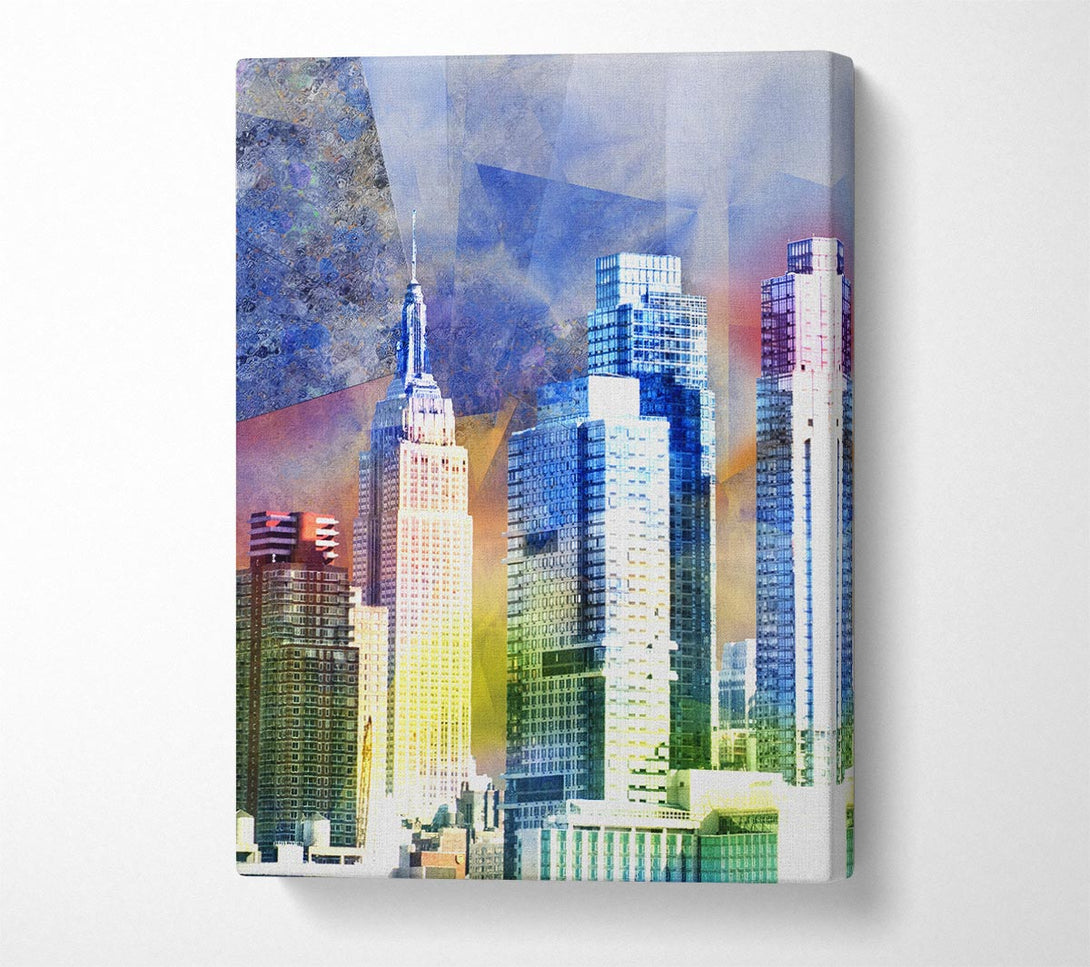  A Canvas Print of Rainbow City Buildings Canvas Wall Art