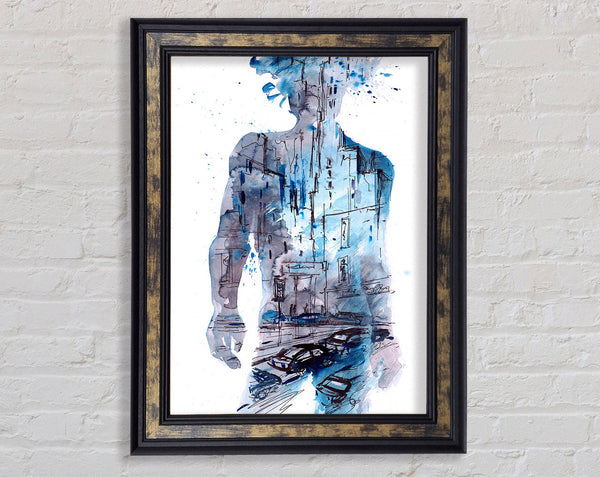 Man In The City Framed Print