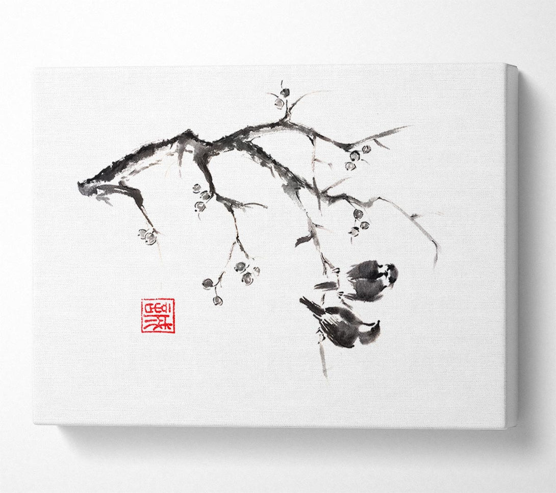  A Canvas Print of Chinese Birds In The Branch Canvas Art