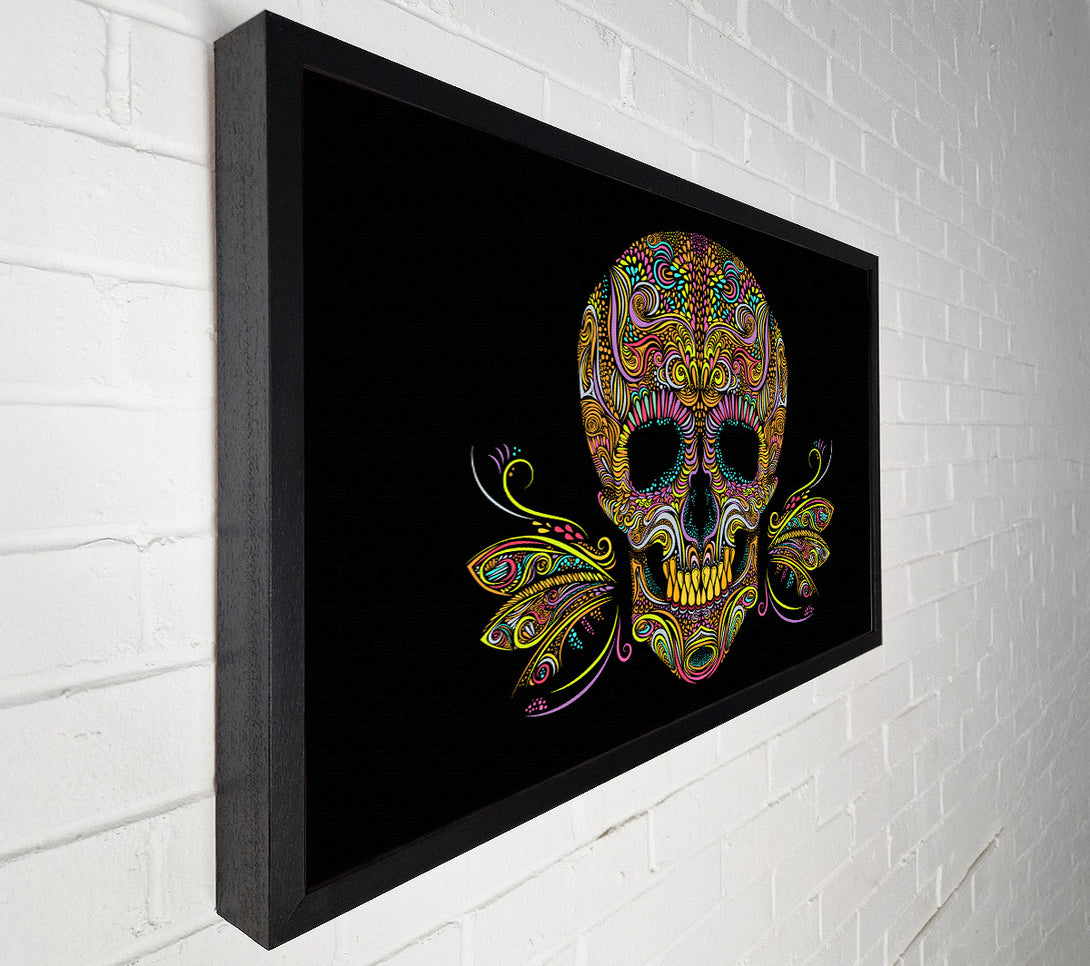  A Canvas Print of Colourful Mexican Skull Canvas Art