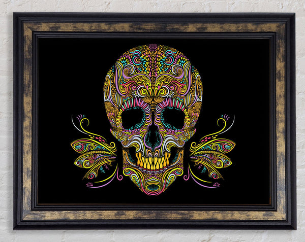 Colourful Mexican Skull Framed Print