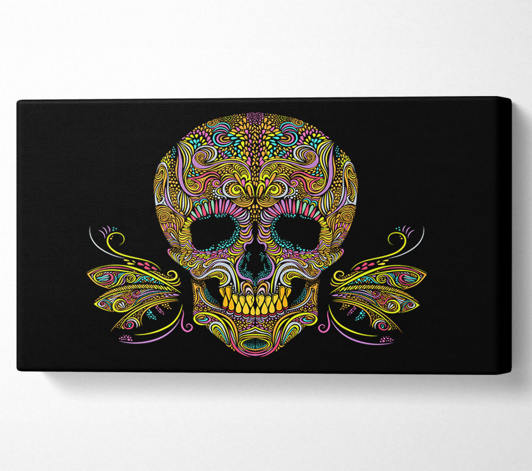  A Canvas Print of Colourful Mexican Skull Canvas Art
