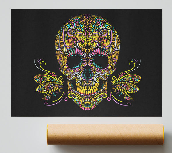 Colourful Mexican Skull Print
