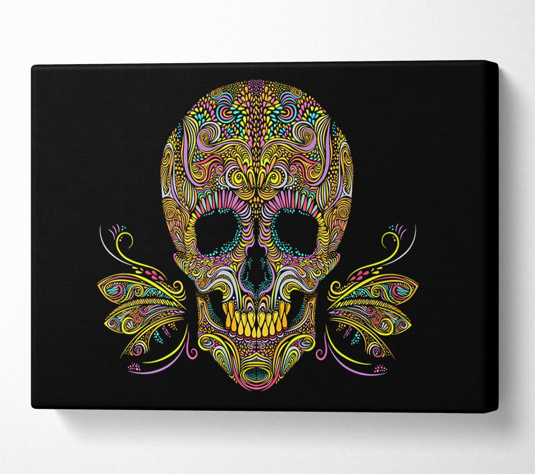  A Canvas Print of Colourful Mexican Skull Canvas Art
