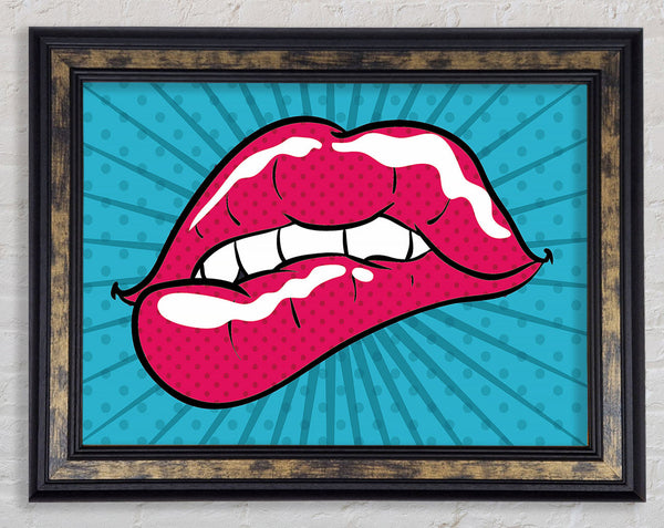 Pink Lips Framed Print