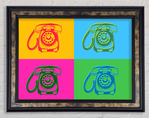 Pop Art Retro Telephones Framed Print