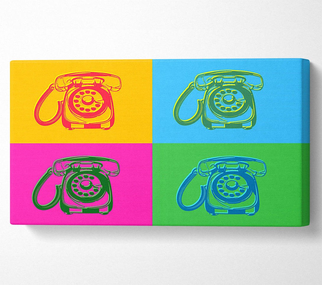  A Canvas Print of Pop Art Retro Telephones Canvas Print