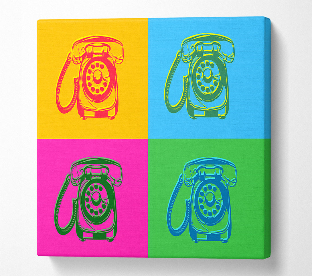  A Canvas Print of Pop Art Retro Telephones Canvas Print