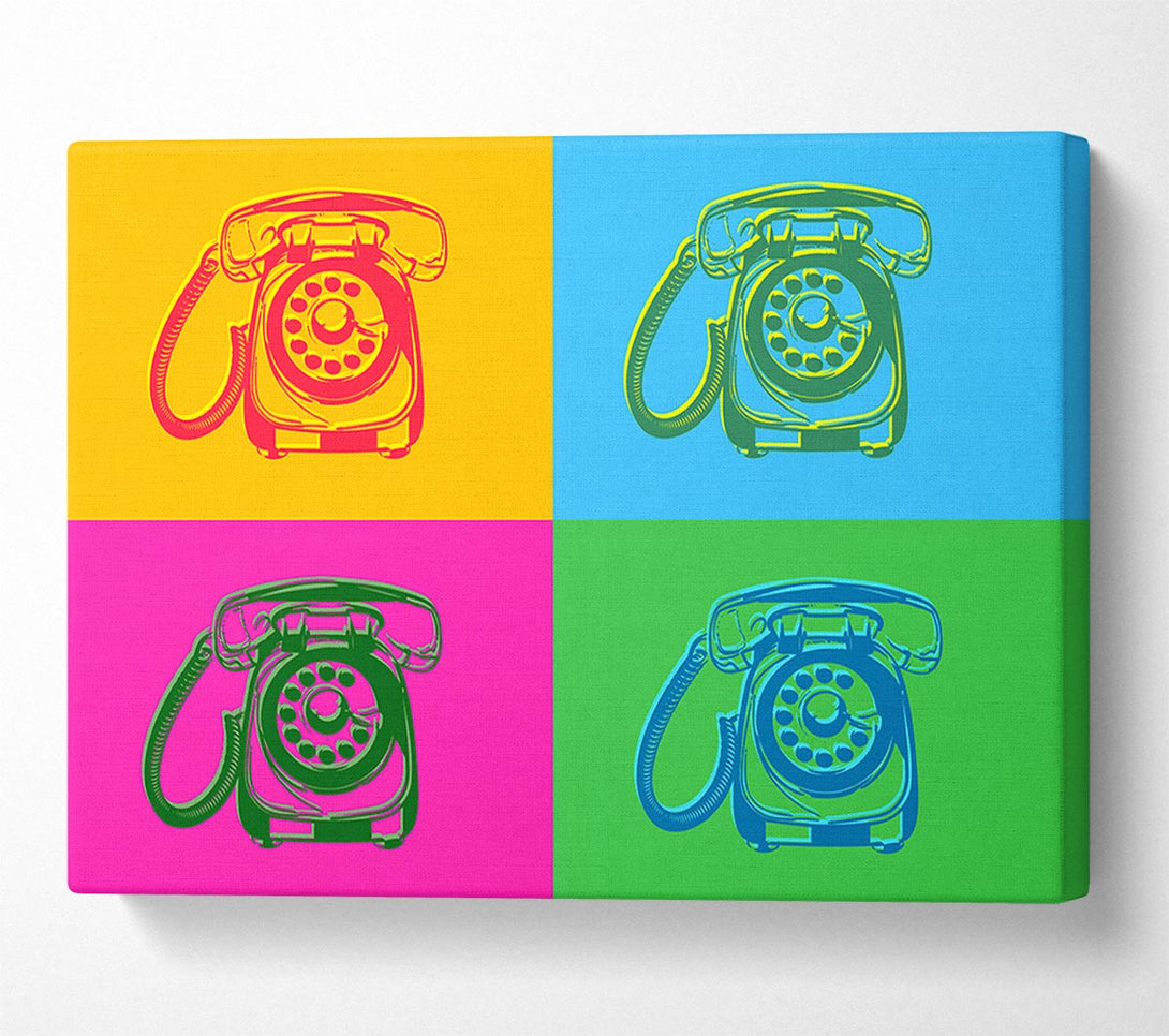  A Canvas Print of Pop Art Retro Telephones Canvas Print