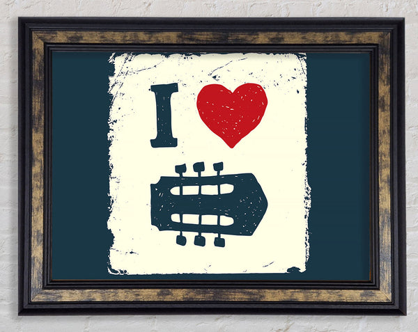 I Love Guitar Framed Print