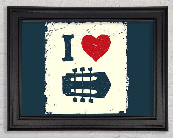 I Love Guitar Framed Print