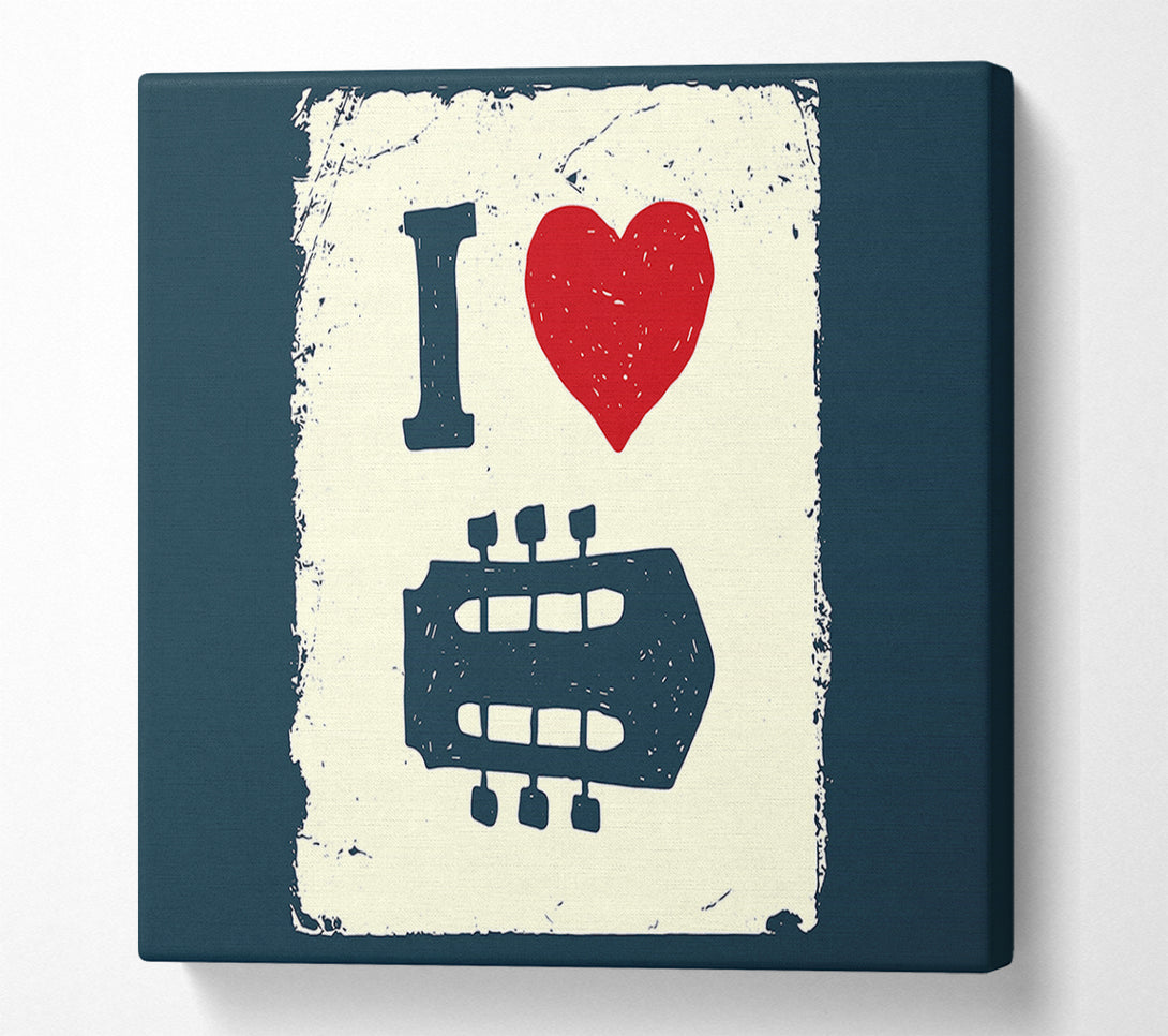  A Canvas Print of I Love Guitar Canvas Art