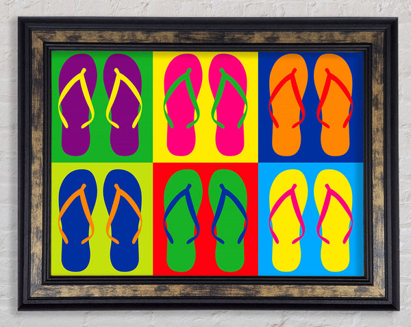 Pop Art Flip Flops Framed Print