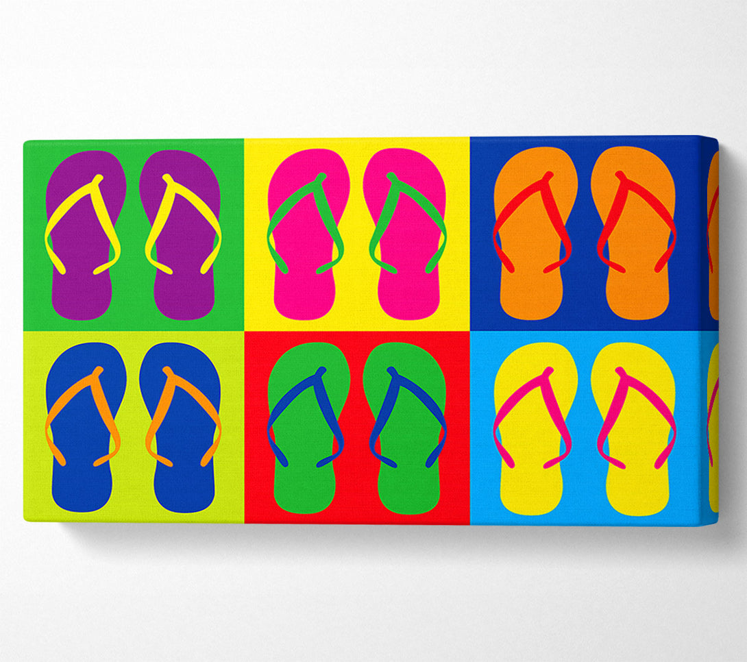  A Canvas Print of Pop Art Flip Flops Canvas Print