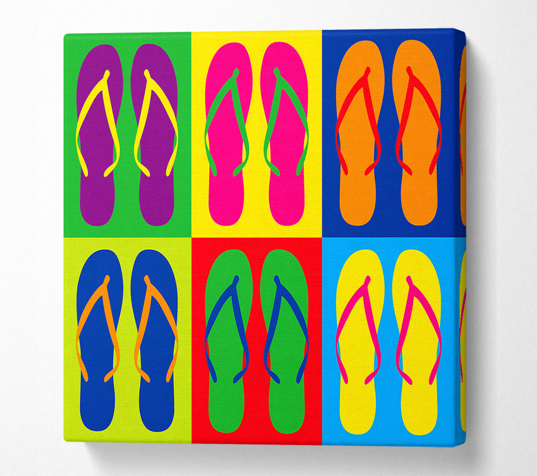  A Canvas Print of Pop Art Flip Flops Canvas Print