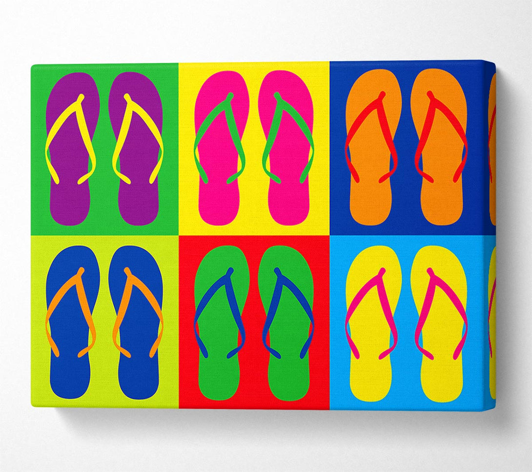  A Canvas Print of Pop Art Flip Flops Canvas Print