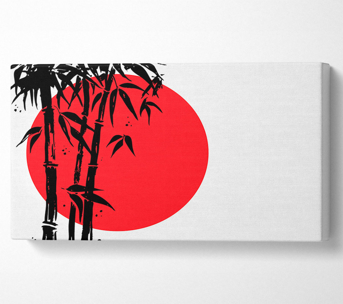  A Canvas Print of Black Bamboo In The Red Sun Canvas Art