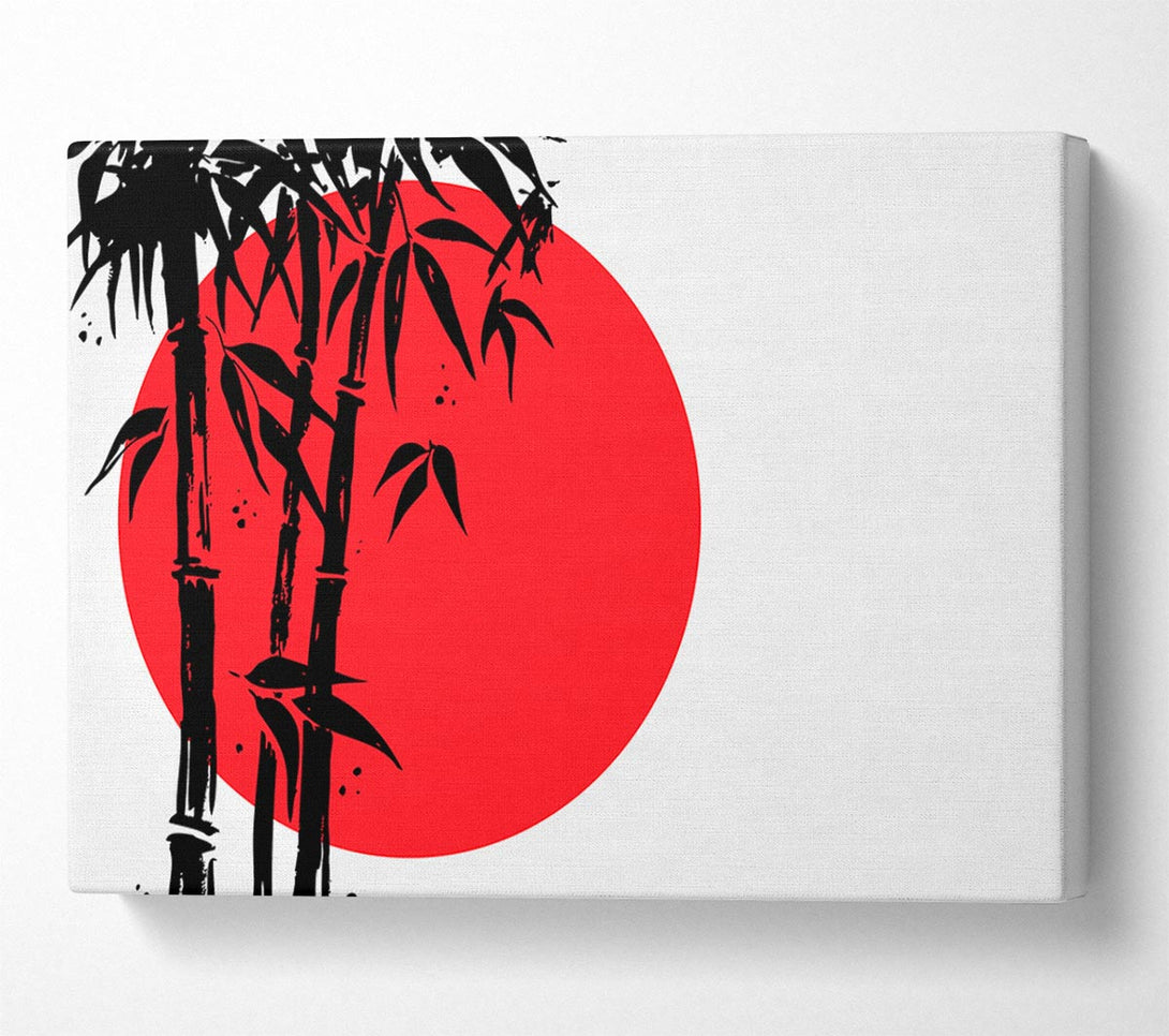  A Canvas Print of Black Bamboo In The Red Sun Canvas Art
