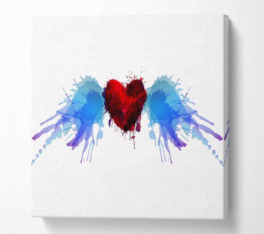  A Canvas Print of Love Heart Birds Canvas Art