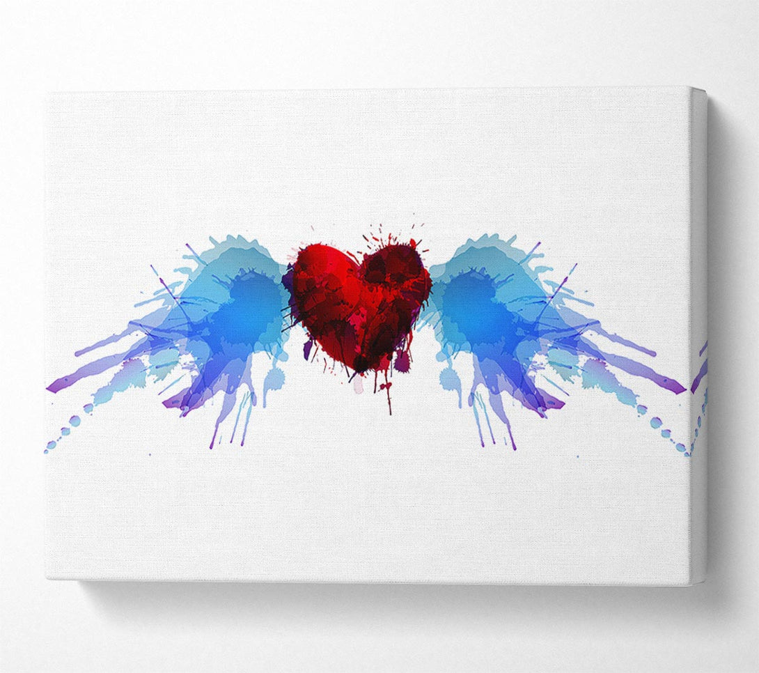  A Canvas Print of Love Heart Birds Canvas Art