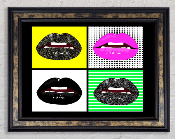 Sparkle Lips Framed Print
