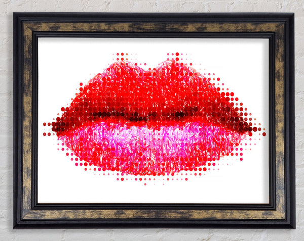 Dot To Dot Lips Framed Print