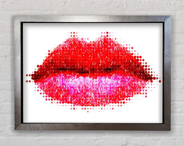 Dot To Dot Lips Framed Print