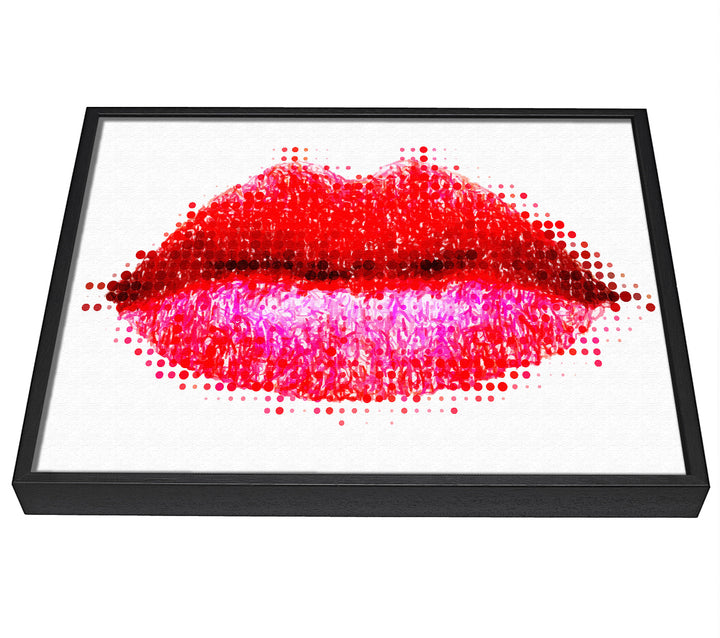 A picture of a Dot To Dot Lips framed canvas print sold by Wallart-Direct.co.uk