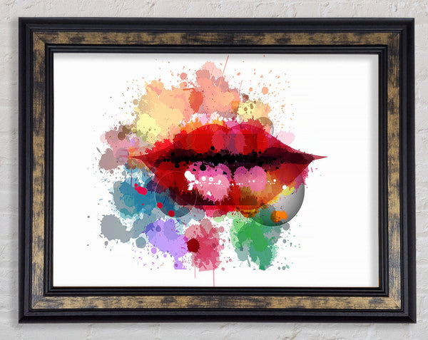 Rainbow Lips Framed Print